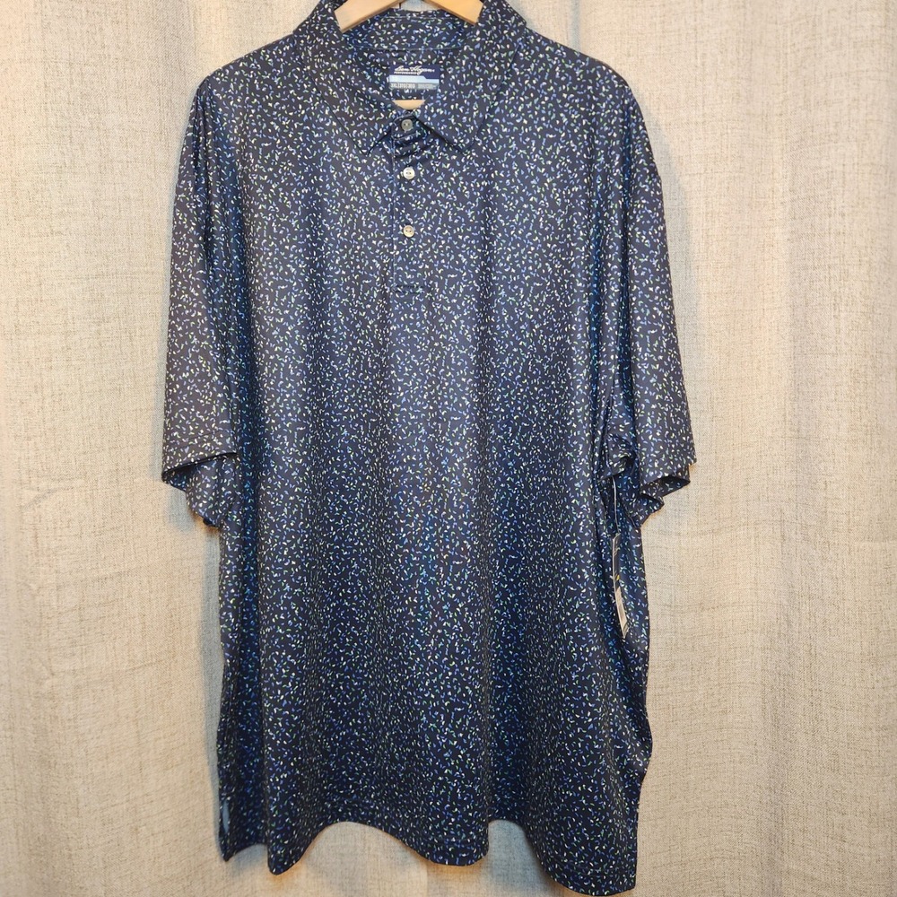 Ben Hogan Performance Polo Shirt Men's 3XL Navy All Over Print Golf Big & Tall‎